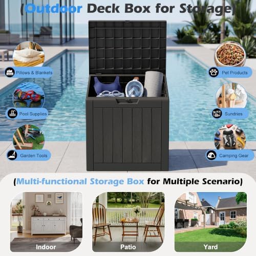 Outdoor Storage Box Waterproof, 32 Gallon Deck Box - Image 3