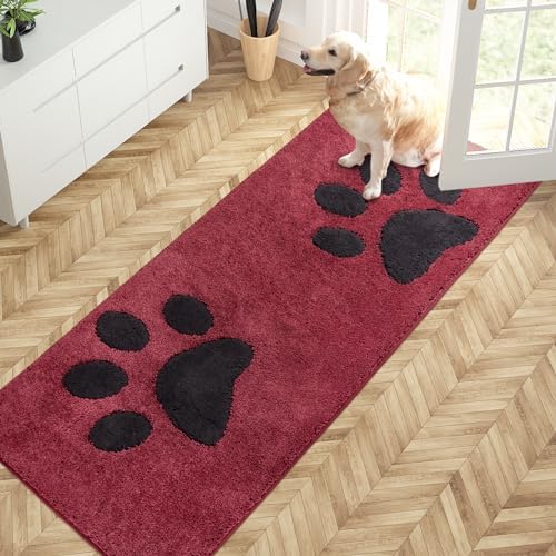 PURRUGS Hallway Runner Rug, Burgundy Red by PURRUGS