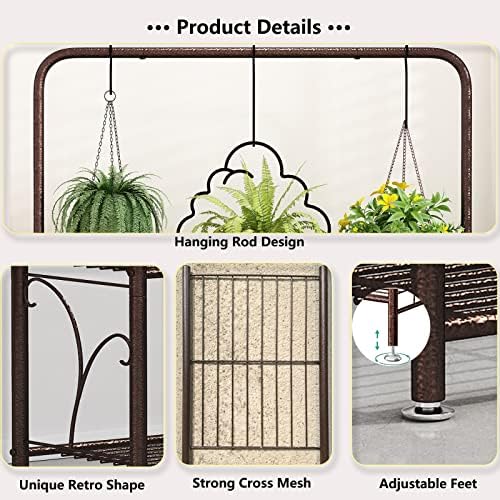 SORCEDAS Plant Stand Outdoor Indoor 3 Tier Metal - Image 5