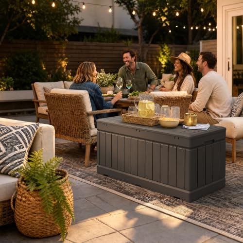 Devoko 78 Gallon Deck Box, Waterproof Resin Outdoor Storage Box - Image 7