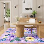 DUKINO 4x6 Area Rug, Non Slip Floral Washable Rug - Image 5