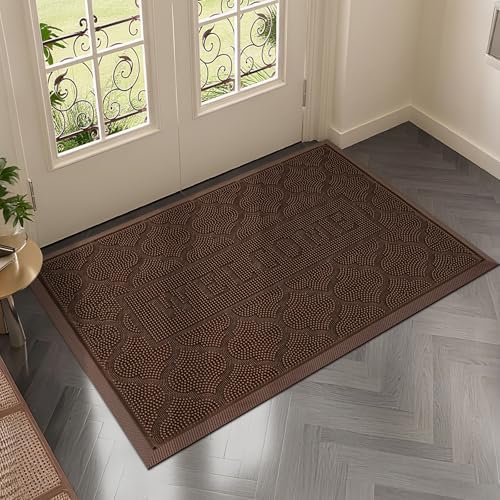 FRAMICS Front Door Mat Outside Entrance, Rubber Door Mats Welcome 24"x36" - Image 5