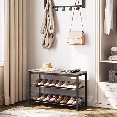HOOBRO Shoe Bench, 3-Tier Shoe Rack, Industrial Shoe Organizer Storage Bench - Image 2