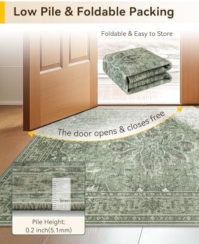 RELEANY Washable Area Rug, Runner 2'6"x8' - Image 4