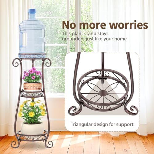 LASZOLA 3 Tiers Metal Corner Plant Flower Stand Tall Indoor Outdoor - Image 3