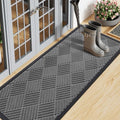 Smiry Front Door Mat Outside Entrance, Natural Rubber Doormat, 47x17 Inch by Smiry