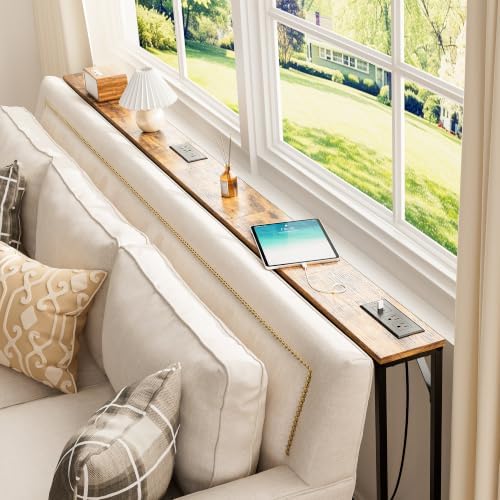 47.2" Console Table with Power Outlets, Narrow Entryway Table with Charging - Image 5