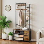 GiftGo Hall Tree with Shoe Storage 31.5" Entryway Coat Rack with 4 Shelves - Image 2