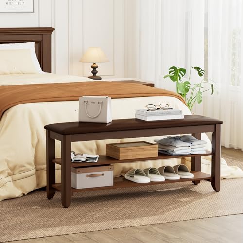 Homleke 39.4" Wide Solid Wood Shoe Rack Bench - Image 5