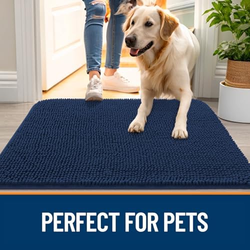 OLANLY Dog Door Mat for Muddy Paws 54x32, Super Absorbent Chenille Mud Mat - Image 6