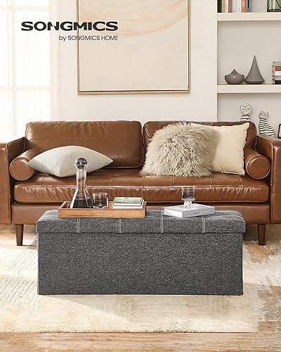 SONGMICS Ottoman Storage Bench, 35 Gal. Folding Chest, Holds 660 lb - Image 2