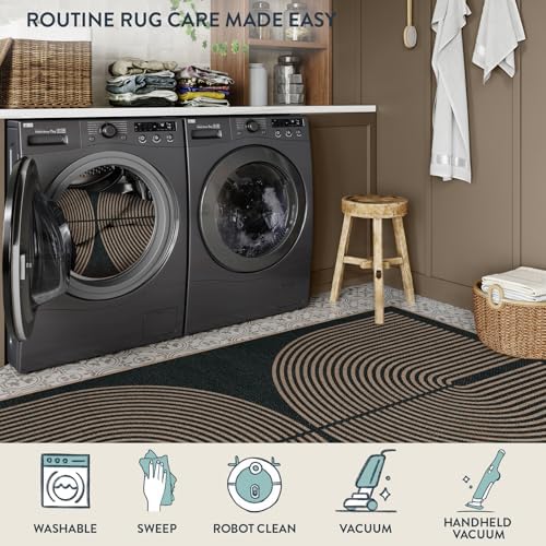 Lahome Modern Rainbow Easy Jute Carpet, Washable 5x7 Area Rugs - Image 5