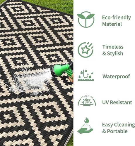 GENIMO Outdoor Rug, Waterproof Plastic Rugs 10'x14' - Image 5