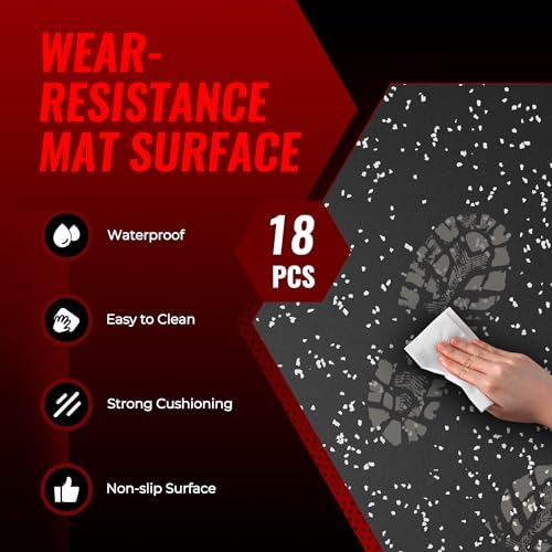 SUPERJARE 0.79'' Extra-Thick 18 Pcs 72 Sq Ft Exercise Equipment Mats - Image 6