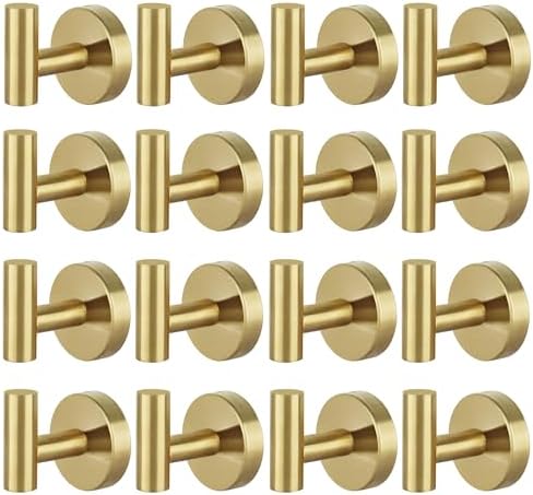 16pcs Gold BathTowel Hooks Robe Coat Bathroom Wall Hook Stainless Steel Heavy by Homagic