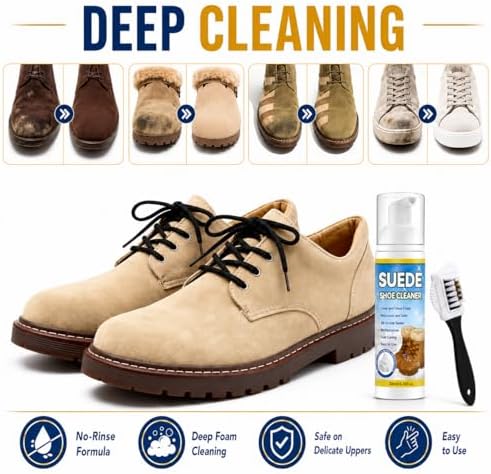 Suede Shoe Cleaner Kit, 6.76 fl oz Foam Cleaner - Image 2