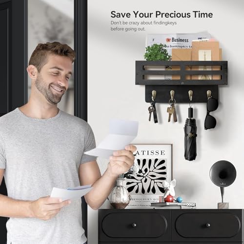 Key Holder Wall Mount, 10 inch Decorative Key and Mail Holder - Image 3