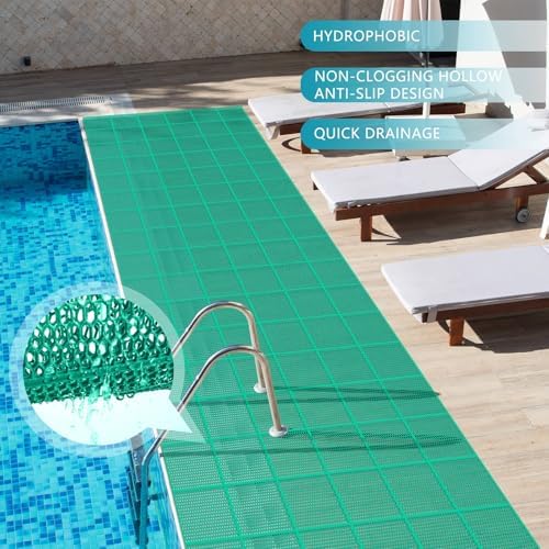 Tondiamo Pool Mats Non Slip Drainage Floor Pool Deck Mats, 3X 10 Ft - Image 4