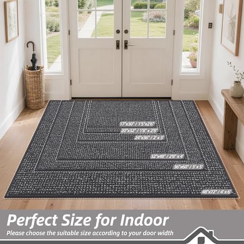 BEQHAUSE Dirt Trapper Door Mat 24"x36", Non-Slip Washable Doormat - Image 2