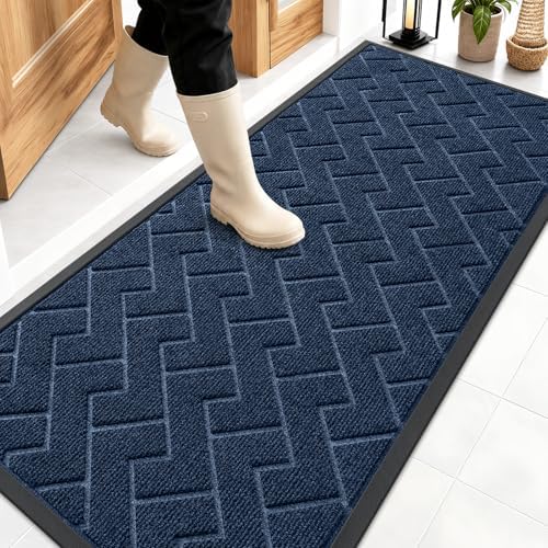 OLANLY Front Door Mat Outside 59x23, All-Season Absorbent Rubber Doormat by OLANLY