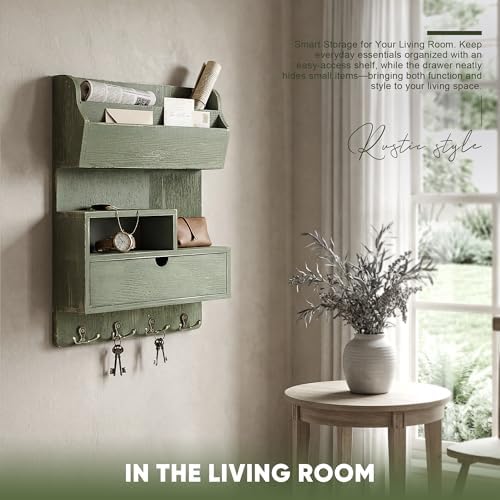 Rebee Vision Pine Wood Key Holder Wall Mount - Image 4
