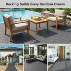 44 Pack Interlocking Deck Tiles, 12 x 12 Inch Outdoor Patio Flooring, Snap - Image 3
