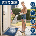 Smiry Front Door Mat Outside Entrance, Low Profile Rubber Doormat - Image 6