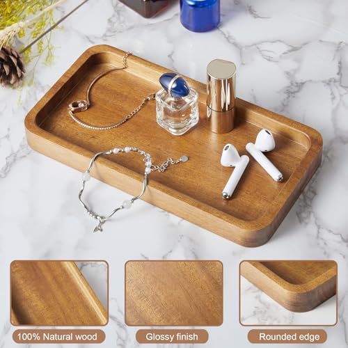 ALELION 8" Acacia Wood Bathroom Vanity Tray - Image 6