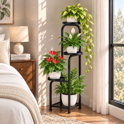 TOSKING 4-Tier Square Corner Plant Stand Indoor Outdoor - Image 5