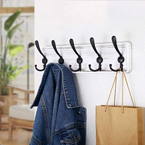 SKOLOO Rustic Wall Mounted Coat Rack: 16" Stud Spacing, Pine Real Wood Plank - Image 3