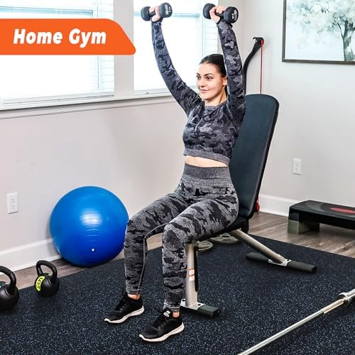 SUPERJARE 0.4'' Thick 36 Pcs 144 Sq Ft Rubber Top Exercise Equipment Mats - Image 2