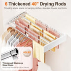 Wall Mounted Clothes Drying Rack Folding Indoor, Foldable Laundry Drying Rack - Image 5