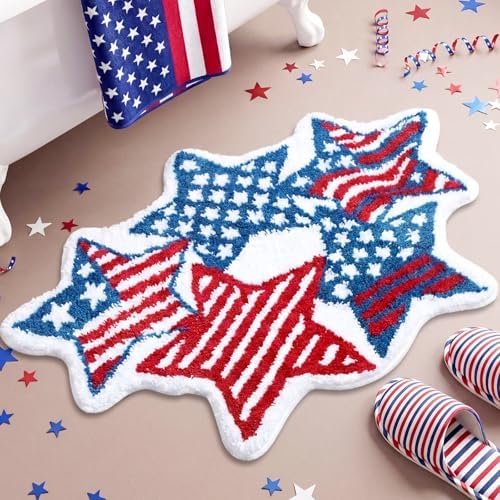 Capoda 1 Pcs Patriotic Bathroom Rug 24 x 35 Inch American Flag Bath Mat by Capoda