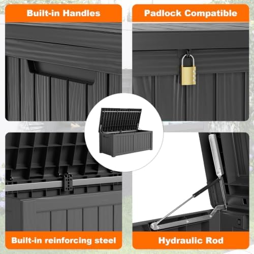PatioZen 155 Gallon Deck Boxes Waterproof Storage Box - Image 3