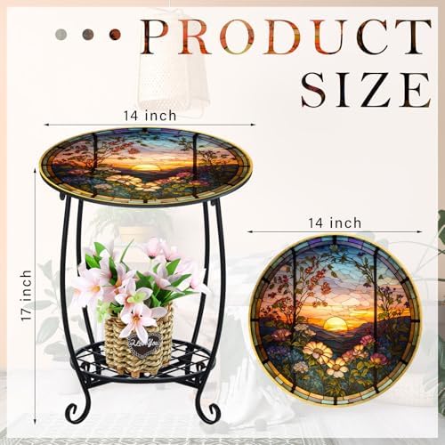 Cinnvoice Outdoor Side Table Small End Patio Porch Table - Image 3