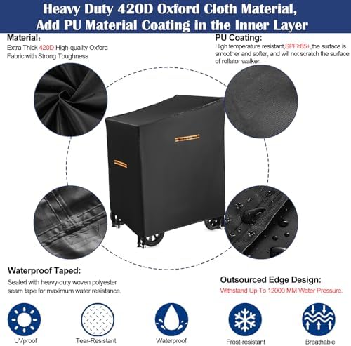 Rollator Walker Cover Waterproof, Heavy Duty 420D - Image 4