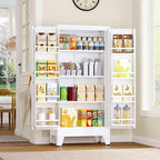 GAIOUS Metal Kitchen Pantry Cabinet, Food Storage Cabinets White Cupboard by GAIOUS