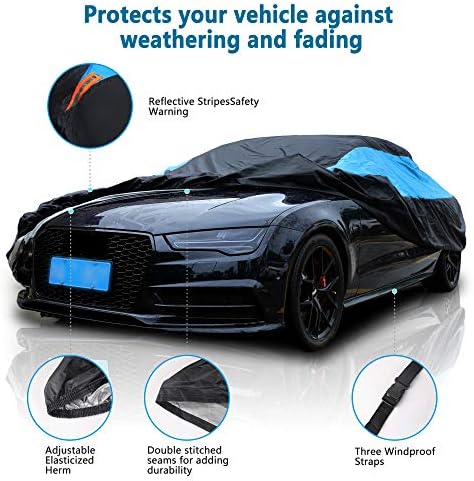 MORNYRAY Waterproof Car Cover All Weather Snowproof UV Protection Windproof - Image 2