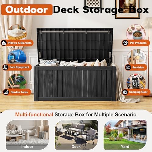 Outdoor Storage Box, Resin Deck Boxes Indoor and outdoor, Waterproof Storage - Image 3
