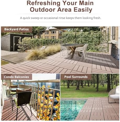 EchoDeck Interlocking Deck Tiles, 44 Pack Deck Tiles Interlocking Outdoor All - Image 5
