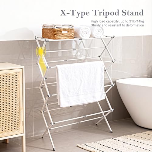 4-Tier Foldable Clothes Drying Rack 15" D x 29" W x 52" H - Image 5