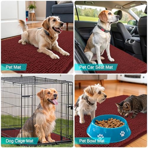 OLANLY Dog Door Mat for Muddy Paws 54x32, Super Absorbent Chenille Mud Mat - Image 7