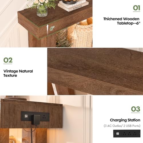 Unikito 39" Entry Table with Sensor Light & AC Outlets with USB-C Ports - Image 4