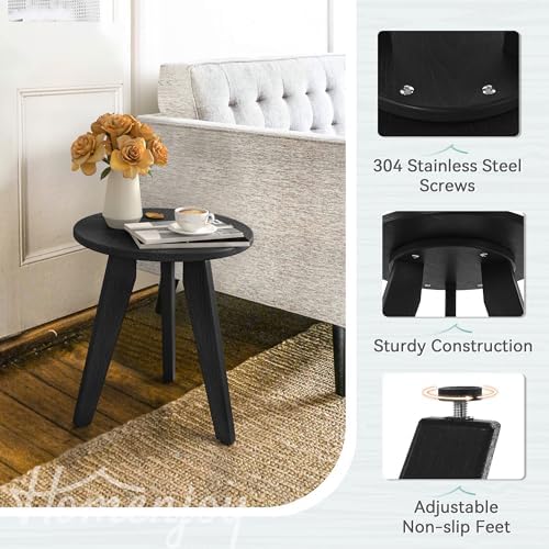 HDPS Outdoor Side Table, Small Round End Table - Image 5