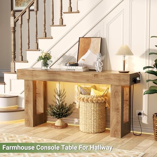 Unikito 63" Console Table with Sensor Light & AC Outlets with USB-C Ports - Image 5