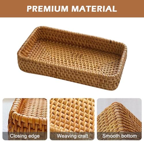 Small Wicker Tray, Rattan Tray Basket - Image 3