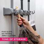 Berry Ave Broom Holder Wall Mount and Garden Tool Organizer, Closet Storage - Image 3