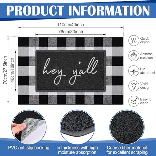 Geelin 2 Pcs Hey Y'all Doormat - Image 3