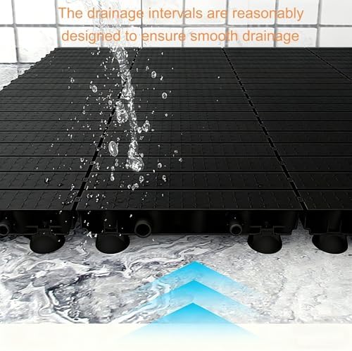 6 Pcs Bathroom Raised Floor Mat, Square Drain Shower Mat - Image 6