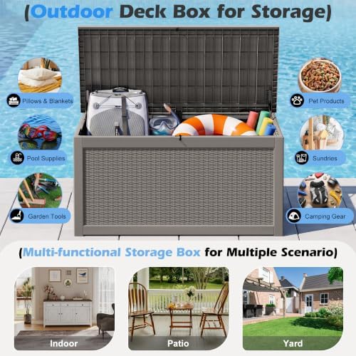 Outdoor Storage Box Waterproof, 320 Gallon Deck Box - Image 3